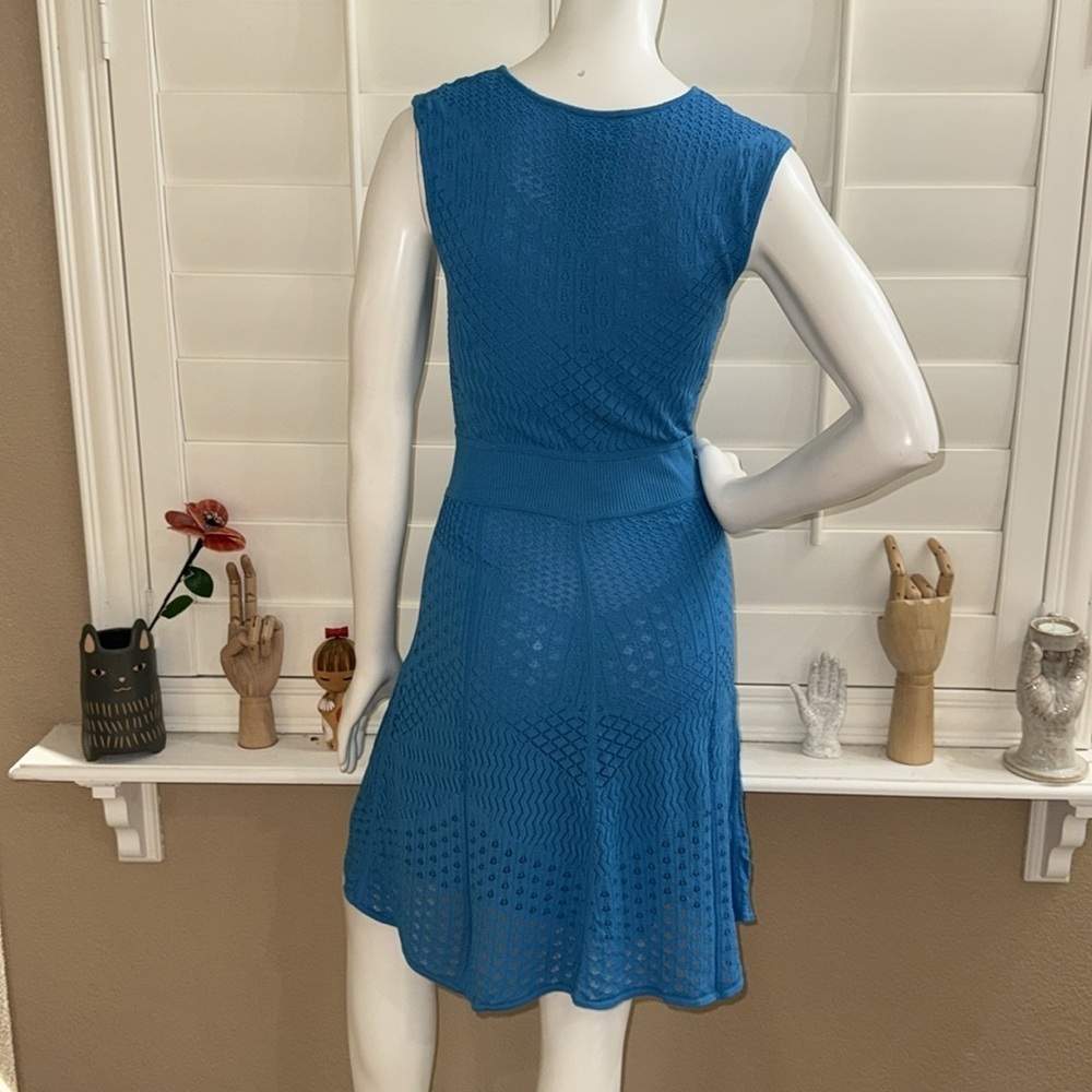 Catherine Malandrino Favorites Betty Pointelle Knit Dress Mediterranean Blue - Picture 6 of 11